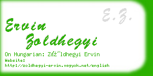 ervin zoldhegyi business card